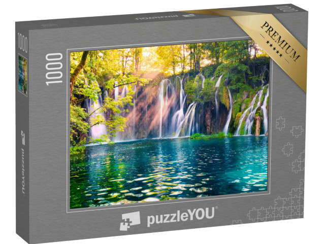 Puzzle de 1000 pièces « Chute d'eau dans le parc national de Plitvice, Croatie »