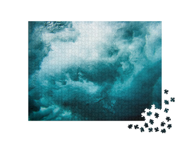 Puzzle de 1000 pièces « Vague sous l'eau bleue »
