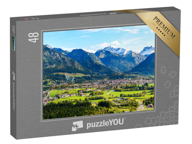 Puzzle de 48 pièces « Vue panoramique d'Obersdorf en Allgäu »