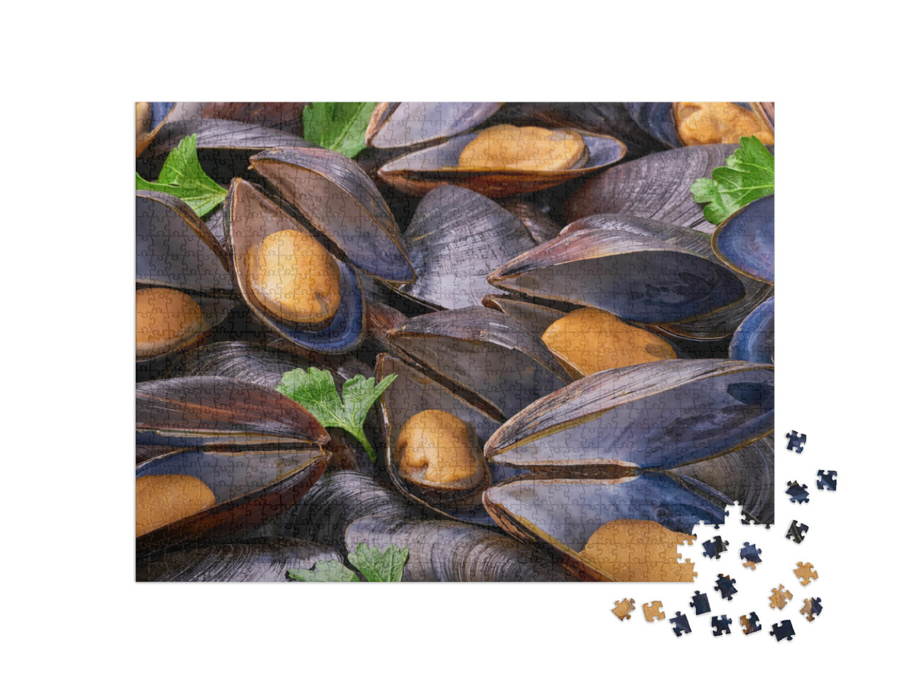 Puzzle de 1000 pièces « Gros plan sur des moules cuites »