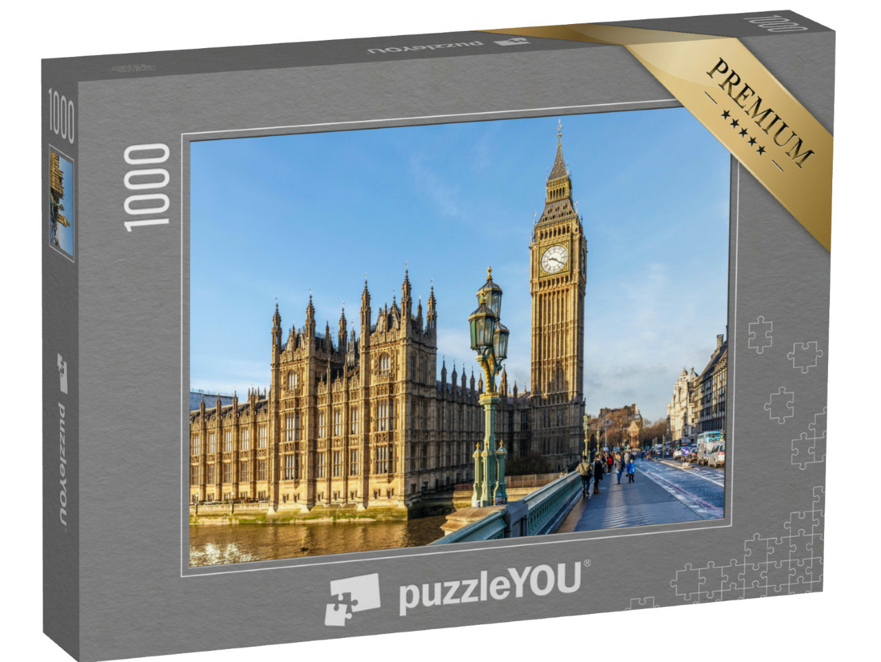 Puzzle de 1000 pièces « Big Ben en hiver avec un matin ensoleillé, Londres »
