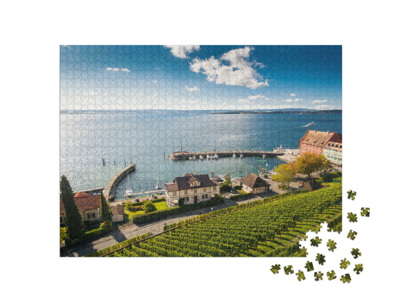Puzzle de 1000 pièces « Passerelle pittoresque dans le lac de Constance, Allemagne »