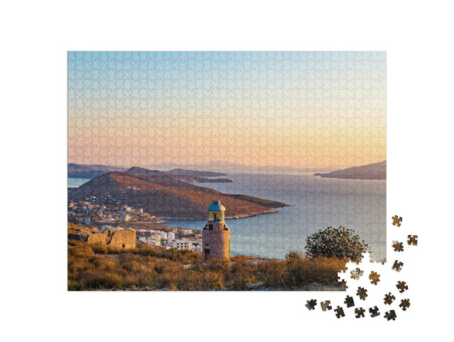 Puzzle de 1000 pièces « Magnifique coucher de soleil sur la mer Ionienne, Saranda, Albanie »