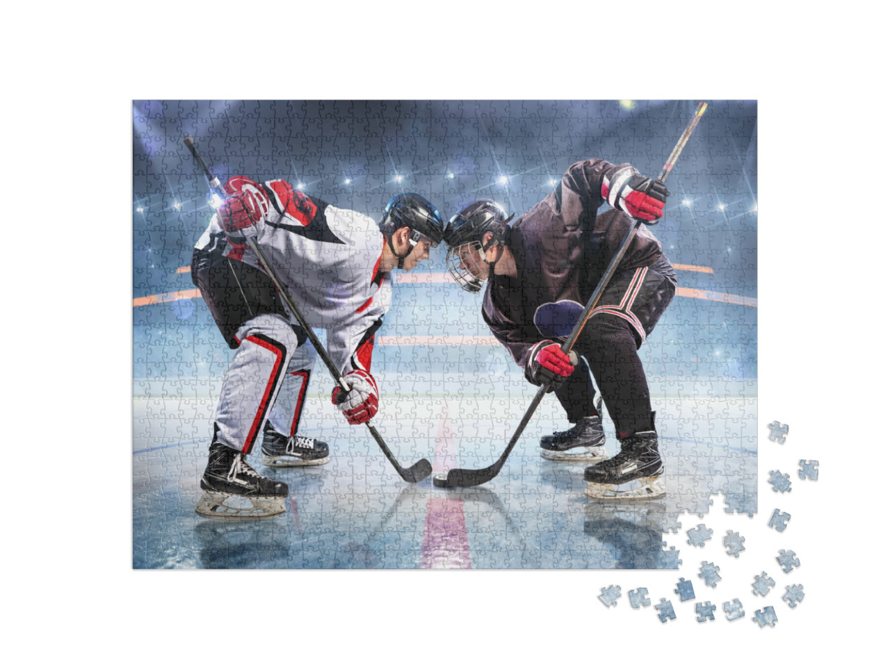 Puzzle de 1000 pièces « Joueur de hockey sur glace, pleinement concentré »
