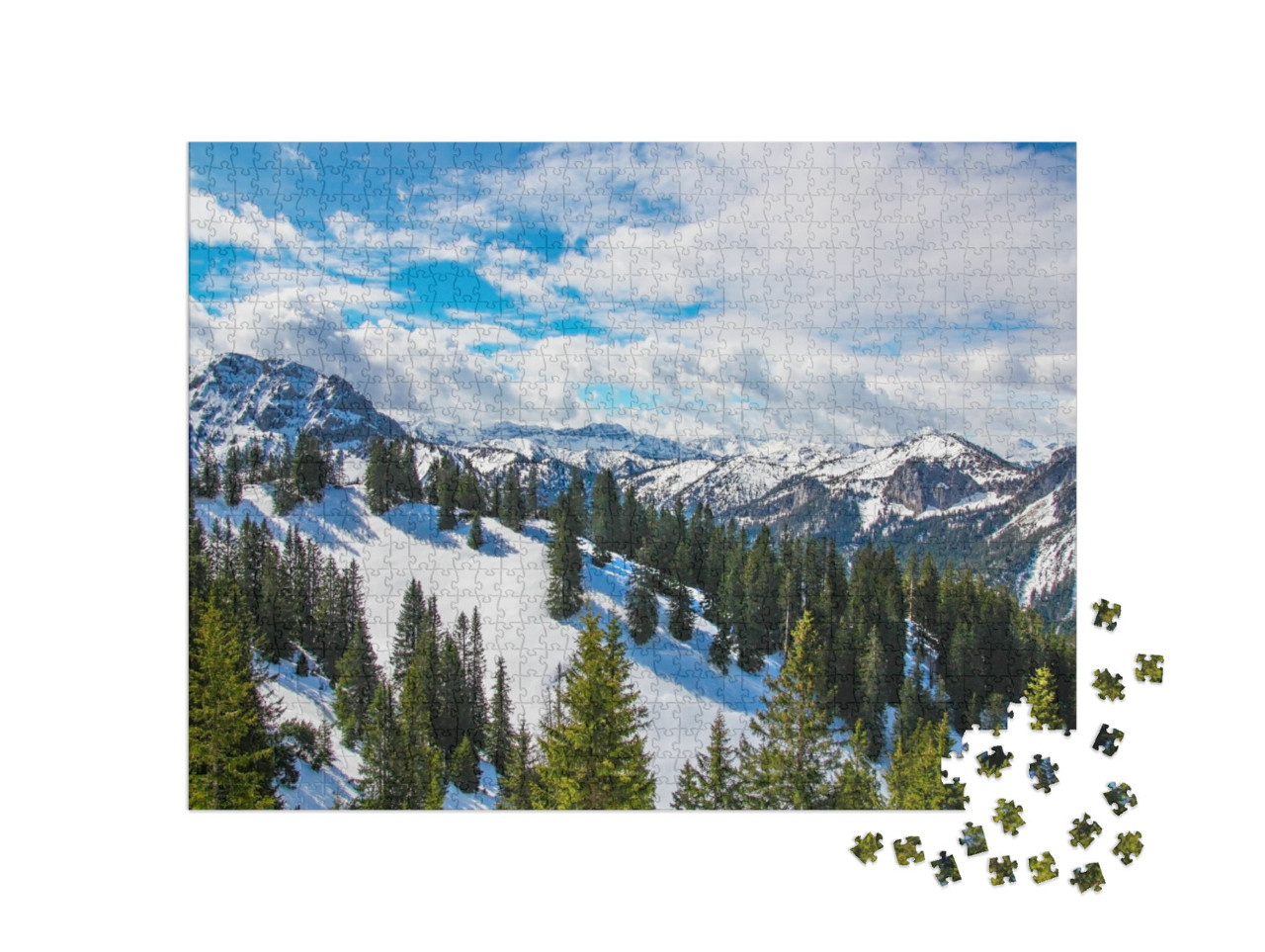 Puzzle de 1000 pièces « Vue panoramique à Schwangau, Bavière, Allemagne »