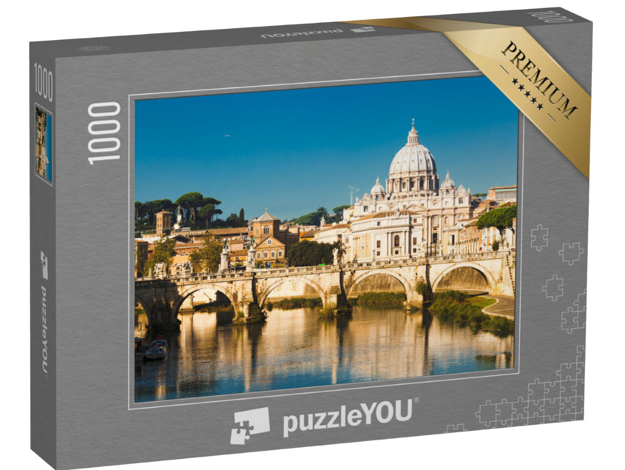 Puzzle de 1000 pièces « Basilique Saint-Pierre et fleuve Tibre à Rome, Italie »