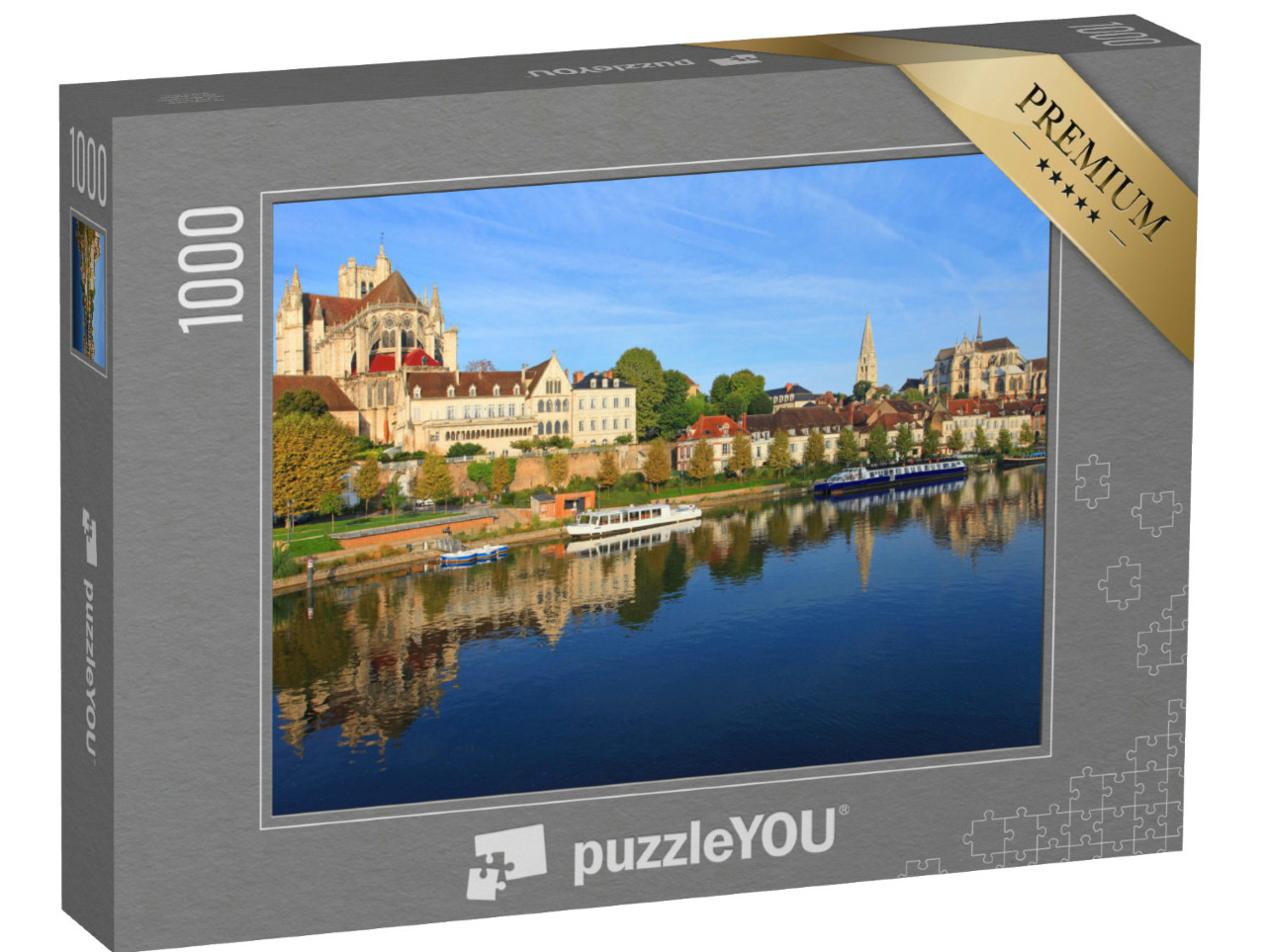 Puzzle de 1000 pièces « Abbaye de Saint-Germain d'Auxerre et cathédrale, Bourgogne, France »