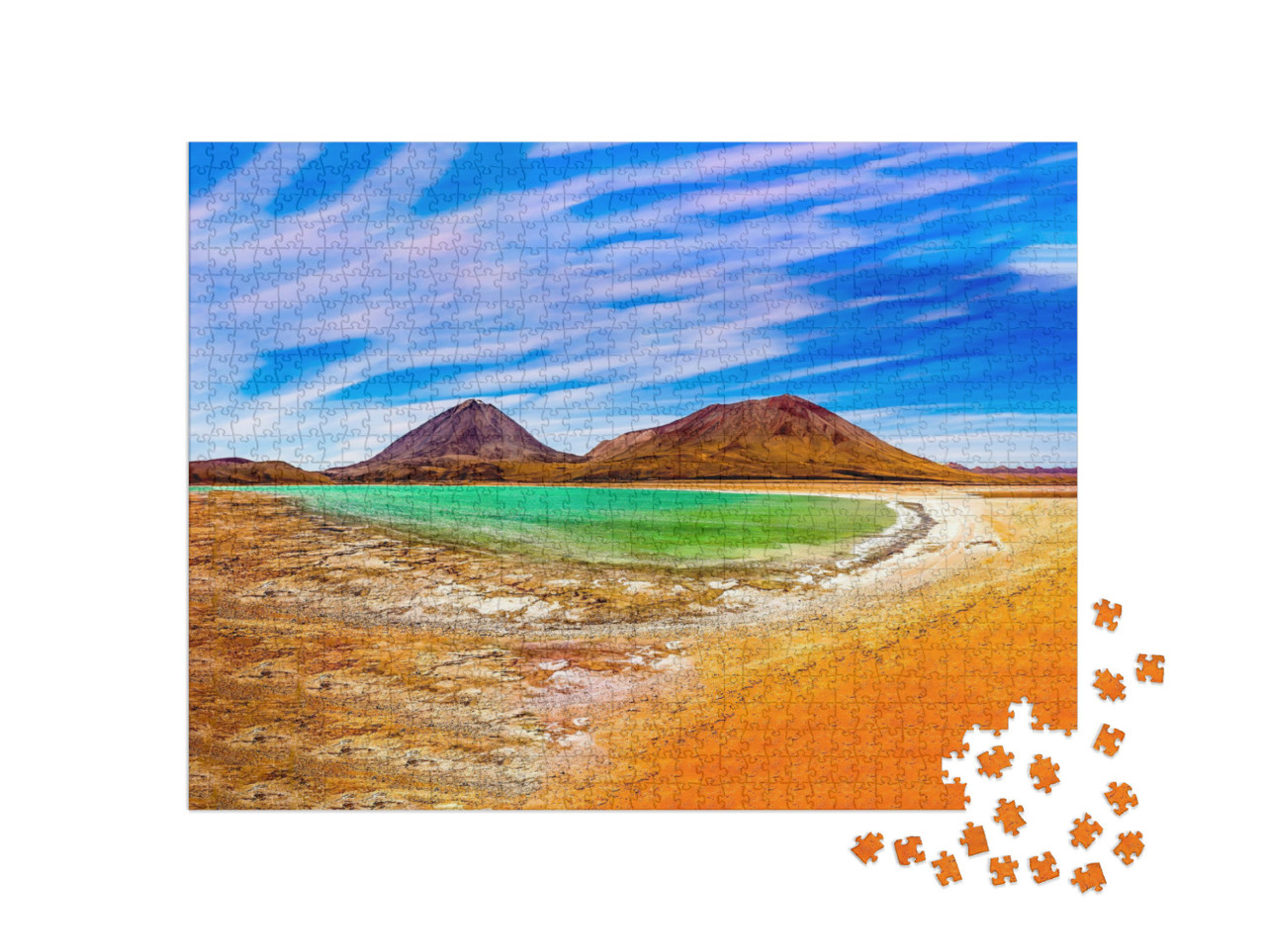 Puzzle de 1000 pièces « Lac de montagne enchanteur de Nakuru au Kenya »