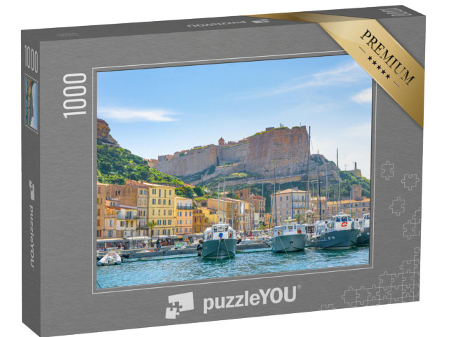 Puzzle de 1000 pièces « Le port de Bonifacio et l'église Saint-Jean-Baptiste à Bastia, Corse »