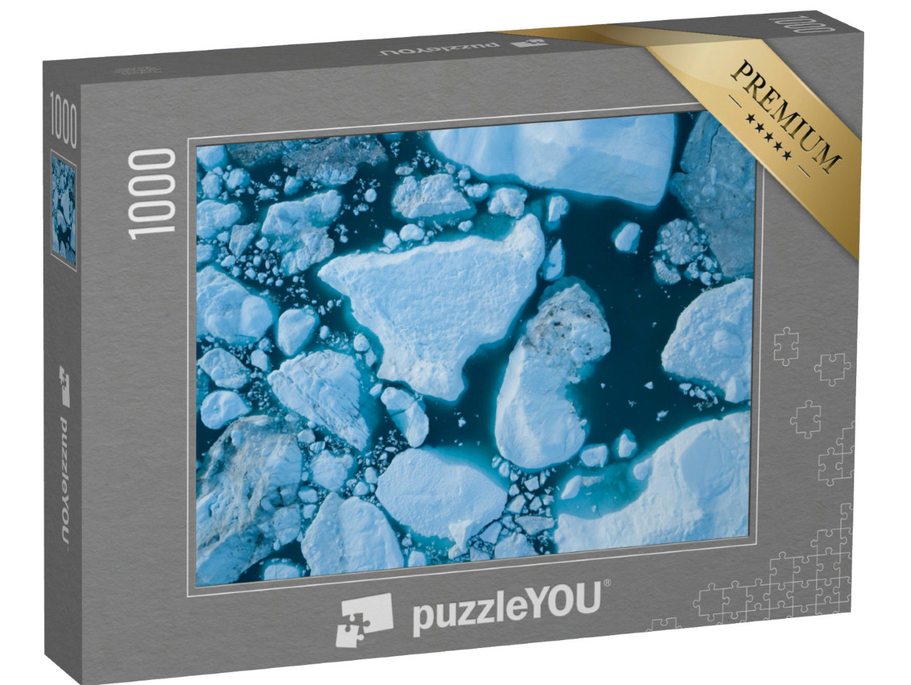 Puzzle de 1000 pièces « Icebergs du glacier en train de fondre, fjord de glace, Ilulissat, Groenland »