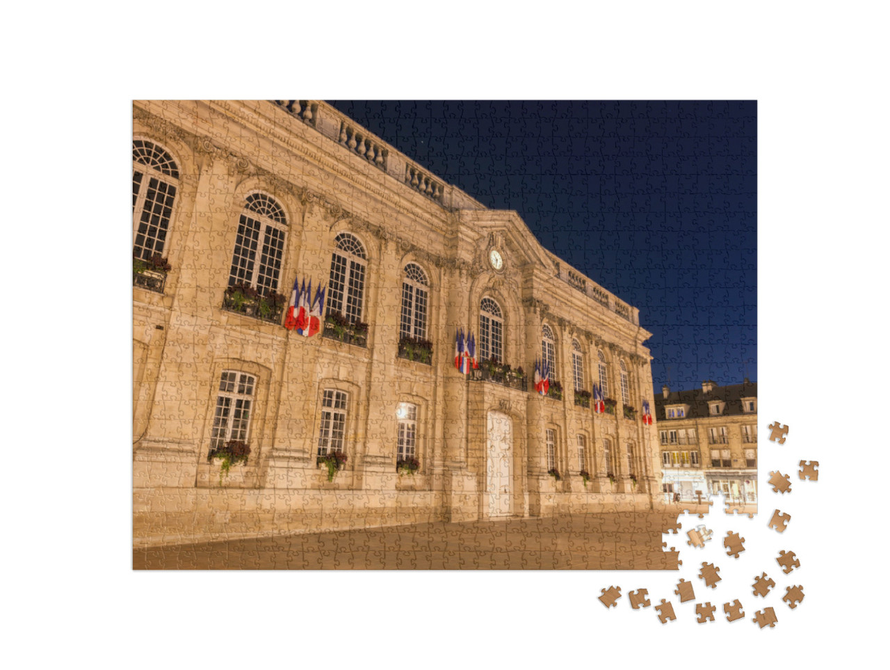 Puzzle de 1000 pièces « Hôtel de ville de Beauvais de nuit. Beauvais, Hauts-de-France, France. »
