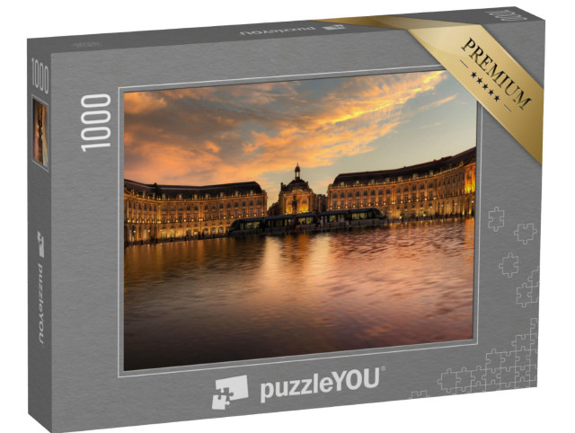 Puzzle de 1000 pièces « Place De La Bourse et tramway à Bordeaux, France. Un patrimoine mondial de l'Unesco »
