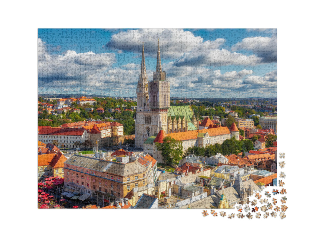 Puzzle de 2000 pièces « Cathédrale de Zagreb à Kaptol, quartier de Zagreb, Croatie »
